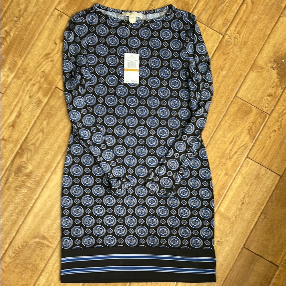 MICHAEL Michael Kors Blue Long Sleeve Sheath Dress